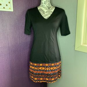 Black V neck dress